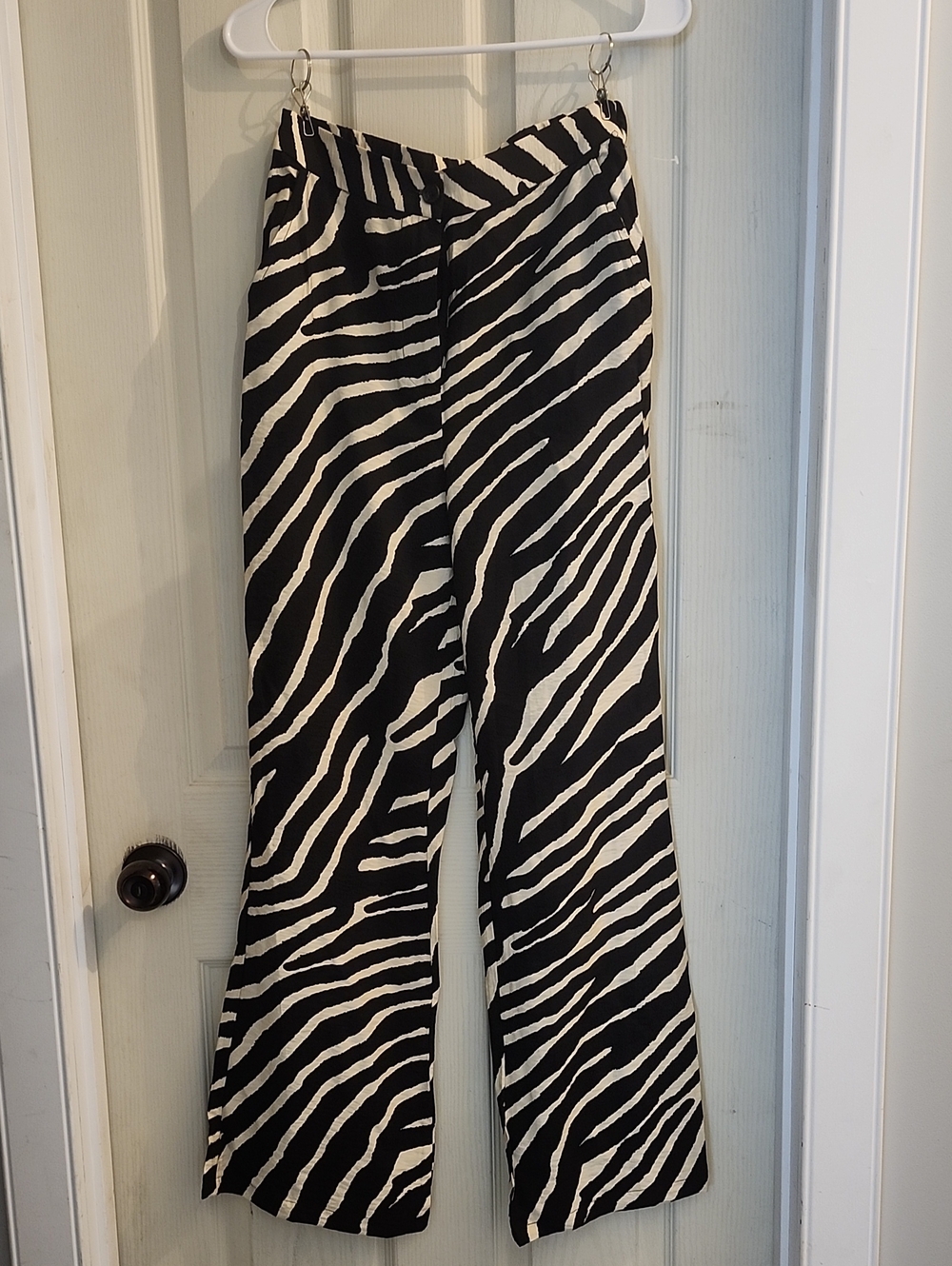 Sincerly Jules Black & White Zebra Flare Pants